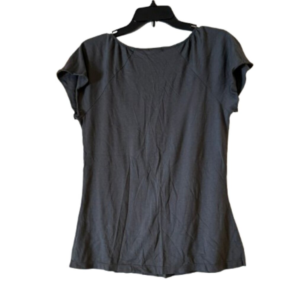 Old Navy Dark Gray Scoop Neck Tee Shirt - Sequin Insert - Large - Picture 3 of 5